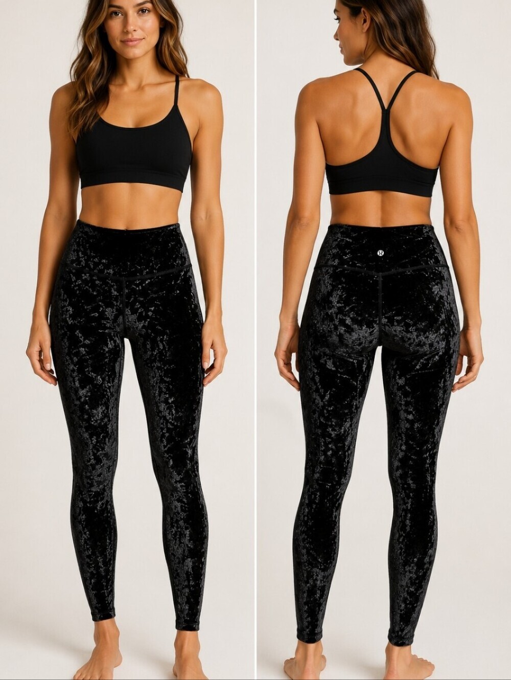 Lululemon Align Velvet High-Rise Leggings Crushed Velvet Black 10 Gorpcore Lux